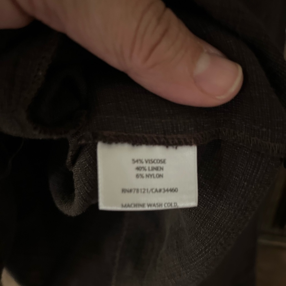 Eileen Fisher Womens Top or Jacket Button Up Viscose Linen Chocolate Brown Sz XL - Picture 2 of 4